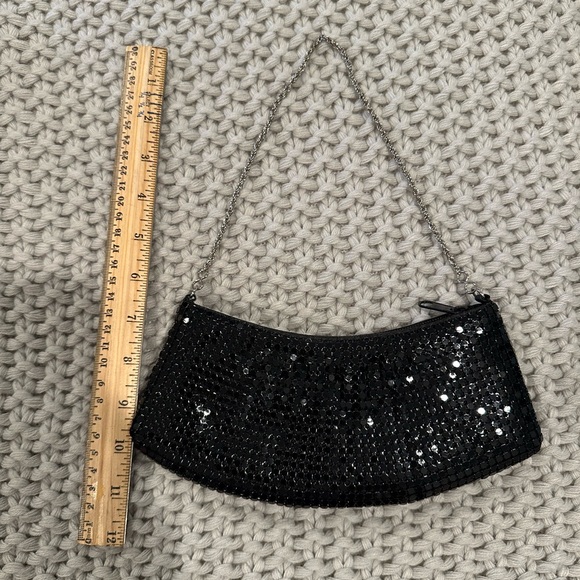 Handbags - Elegant Black Evening Formal Sequin Clutch Bag Purse